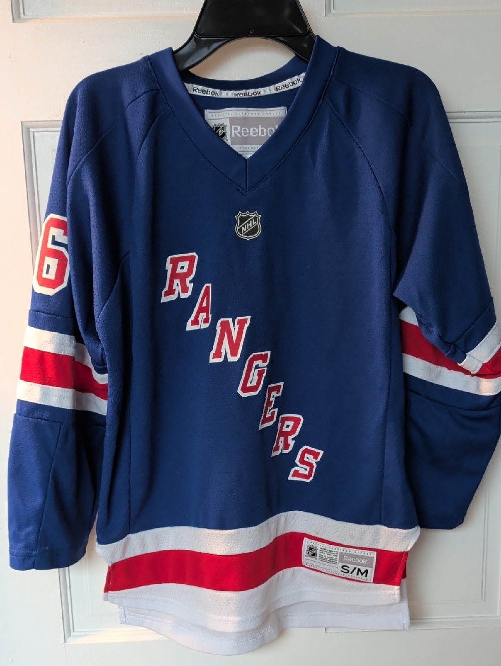 Reebok Blue New York Rangers Youth Hockey Jersey with Red & White Accents
